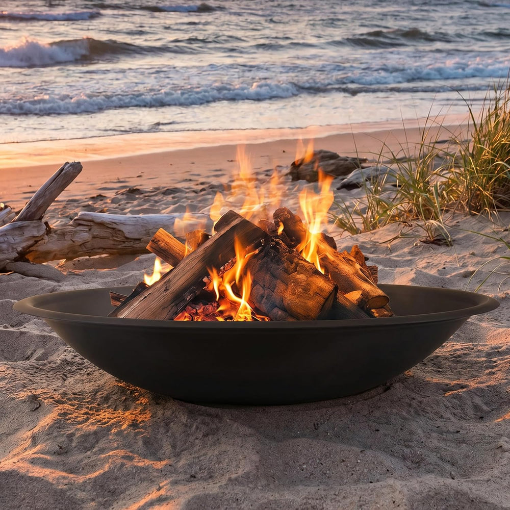 Sunnydaze Outdoor Fire Pit Bowl Replacement Insert, Round, Steel, Black
