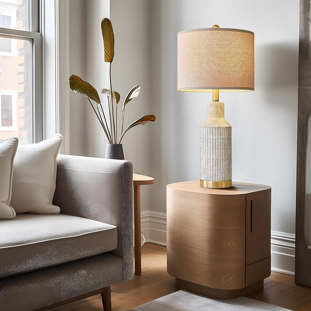 USumkky 25" Table Lamps Set of 2 - Modern Bedside Lamps for Living Room ...