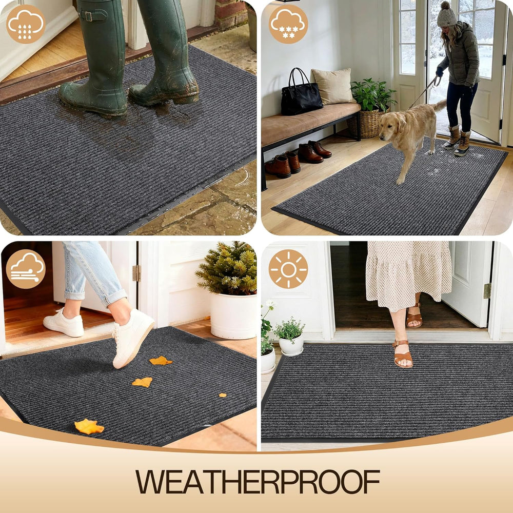 Amyracel Front Door Mat, Heavy Duty Waterproof Indoor Outdoor Doormat 3'x...