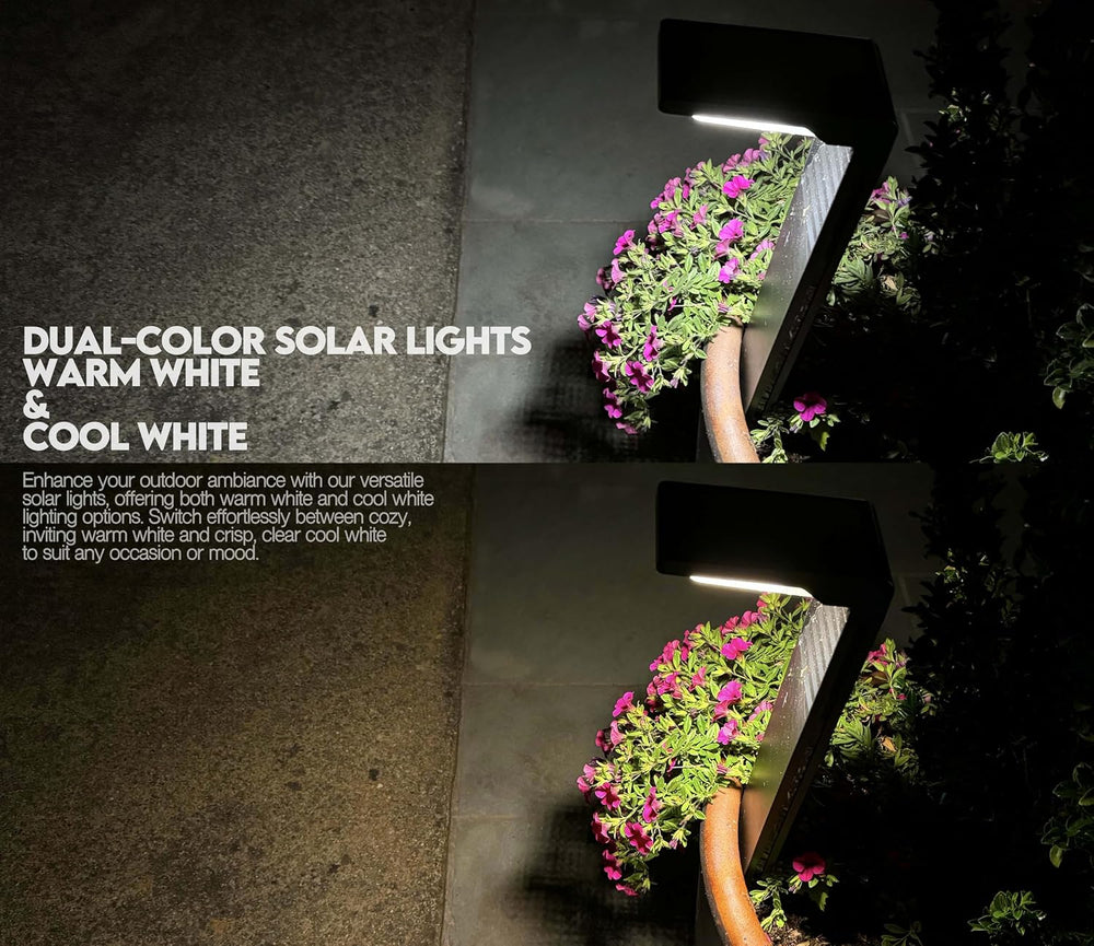 6 Pack Solar Pathway Lights, Dual Warm & Cool White Modes, Waterproof Out...