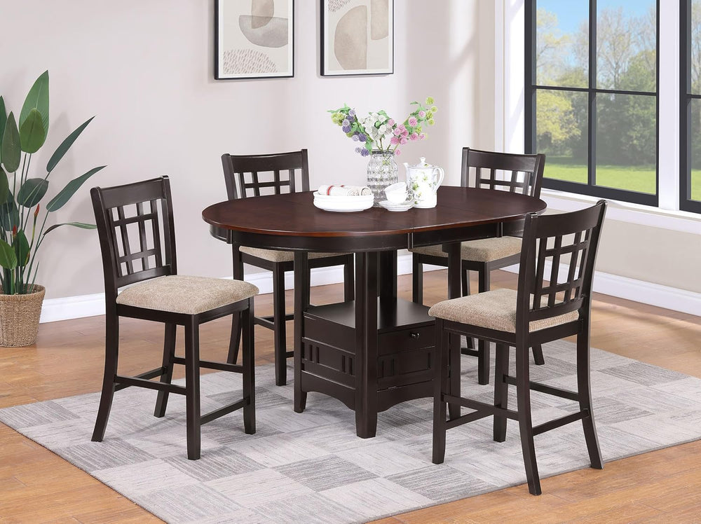 Coaster Home Furnishings - LAVON - 5-Piece Counter Height Dining Set - Oval E...