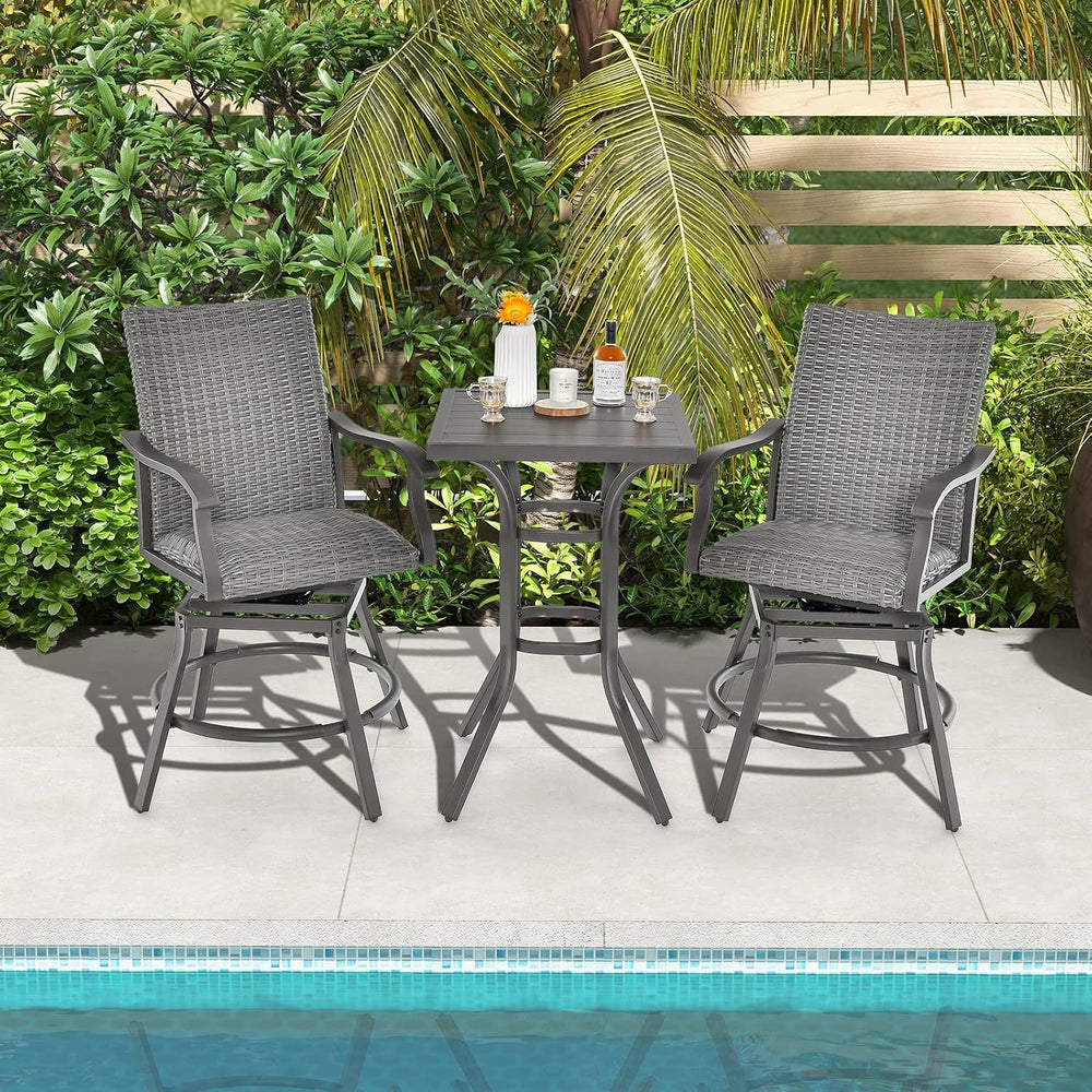 Tangkula 24 Inch Outdoor Bar Table, Patio Bar Height Table with Aluminum Tabl...