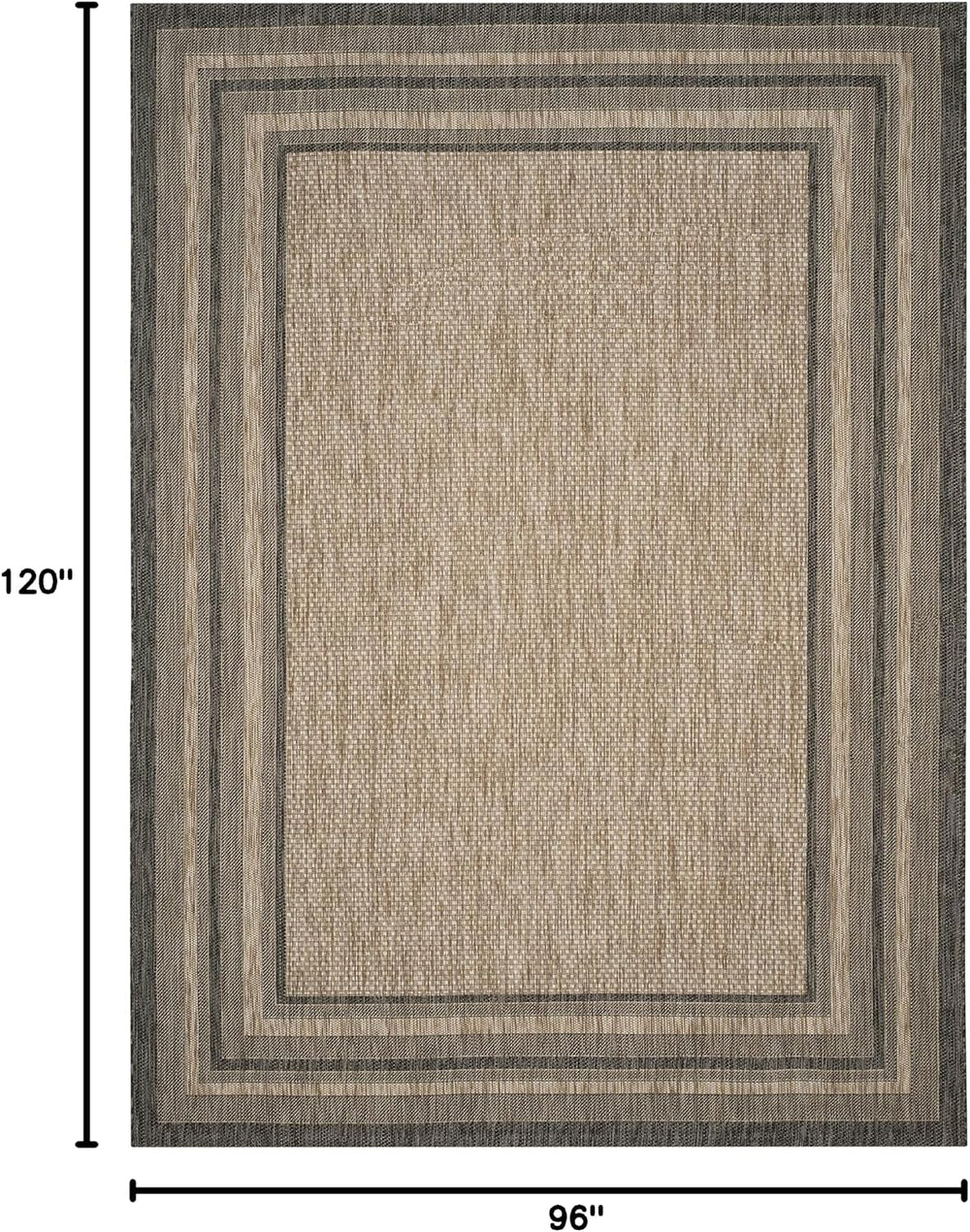 SAFAVIEH Courtyard Outdoor Area Rug 8'x10', Natural & Black CY847...