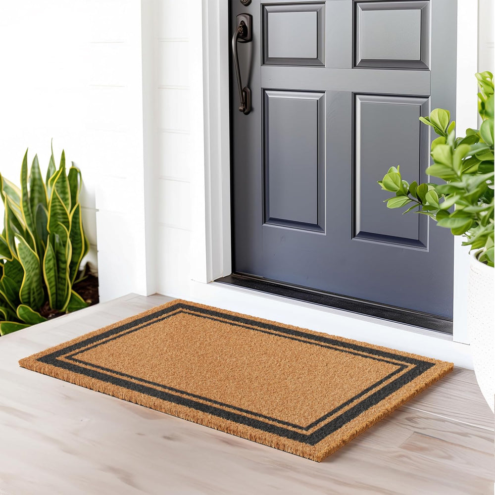 Barnyard Designs Natural Coco Coir Non-Slip Doormat (24x36, Border)
