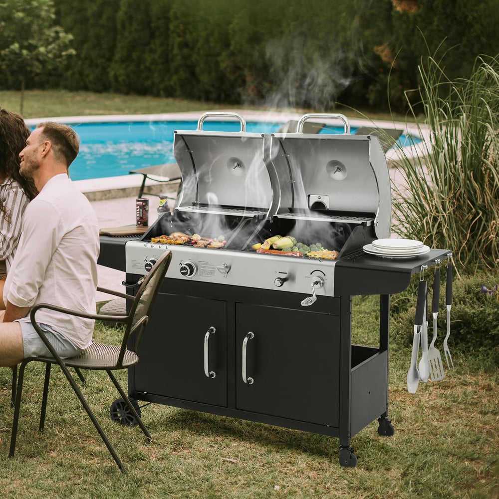 Royal Gourmet ZH3002N 2-Burner Propane Gas and Charcoal Grill Combo