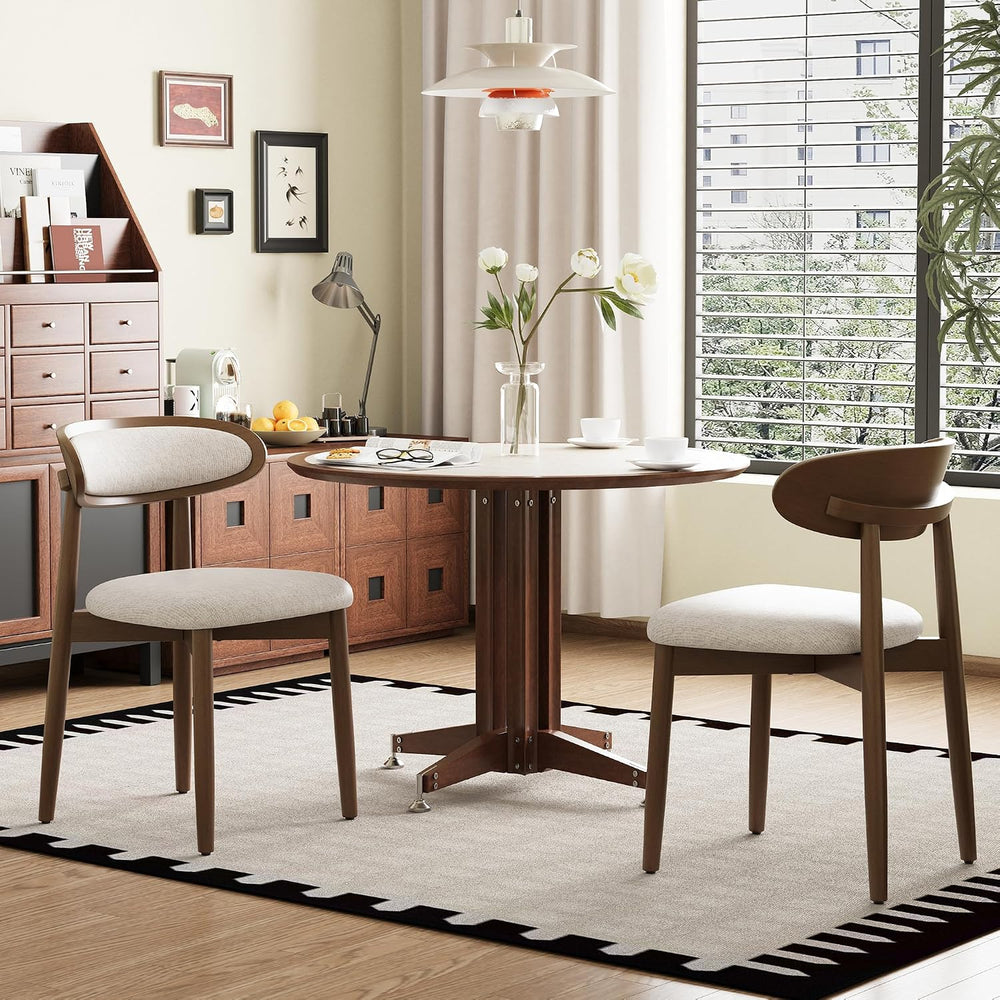 Dining Chairs Set of 2, Upholstered Dining Room Chairs with Solid Wood Legs