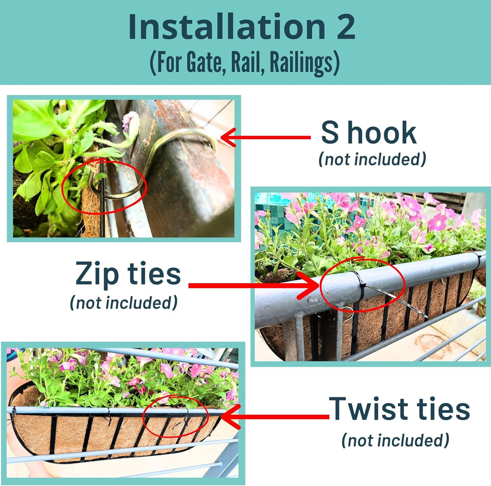 LaLaGreen Deck Railing Planter Box - 2 Pack, 36 Inch Large Wall Planters for ...