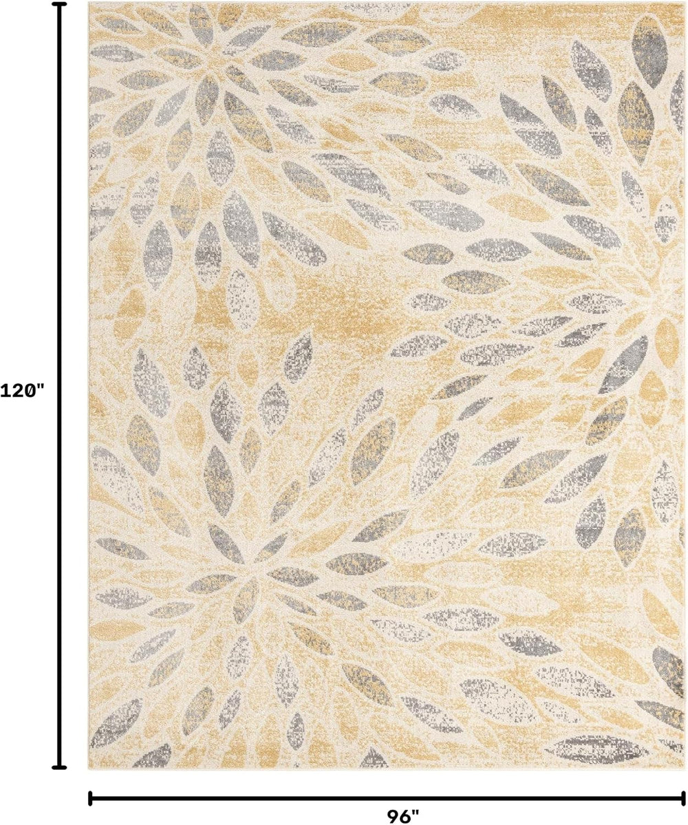 Rugs.com - Charleston Rug – 8' x 10' Yellow Easy-Clean Rug Modern Flo...