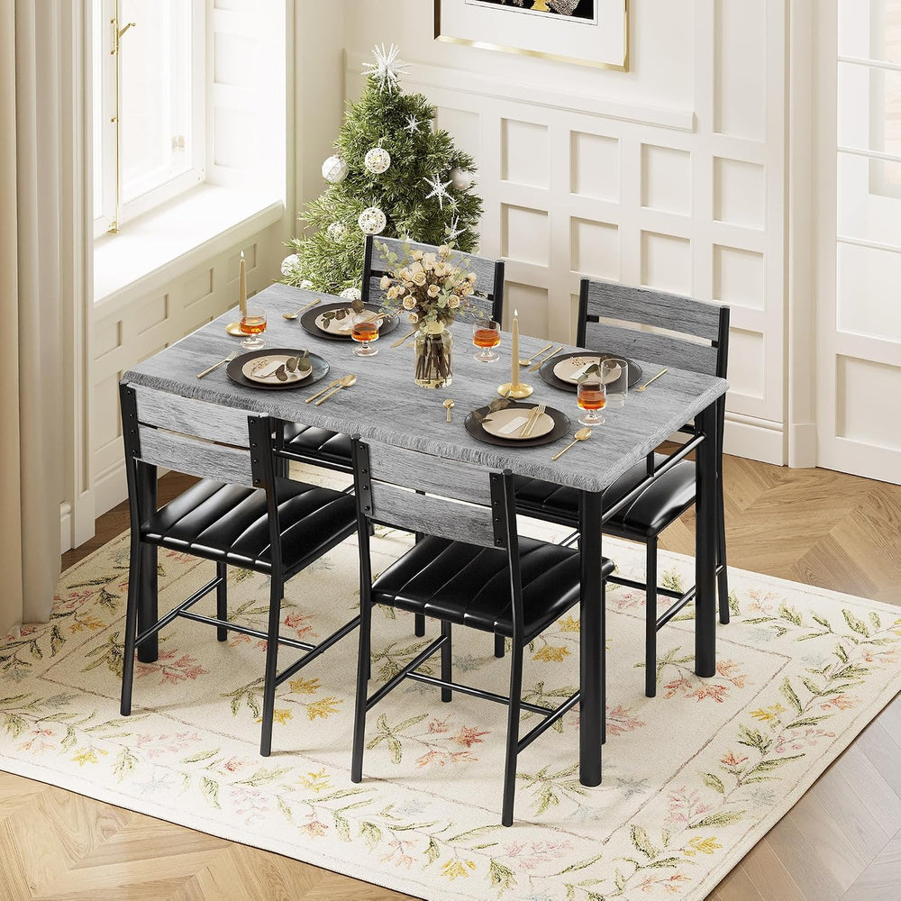 IRONCK Dining Table Set for 4, Grey