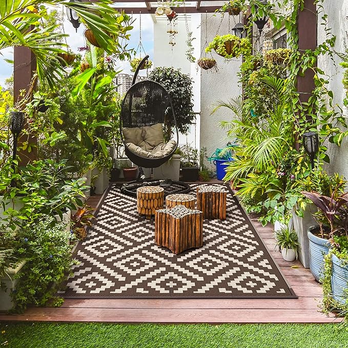 GENIMO Outdoor Rug for Patio Clearance, 8'x10' Waterproof Camping Mat...