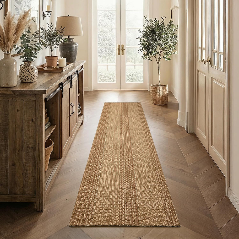 MatEssen 2x8 Extra Long Runner Rug, Modern Woven Distressed Floor Carpet, Low...