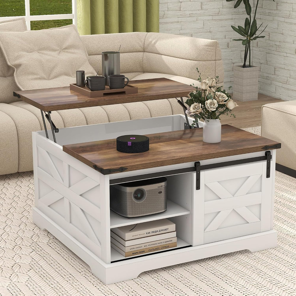 TaoHFE Lift Top Coffee Table with Storage,Rustic Farmhouse Coffee Table
