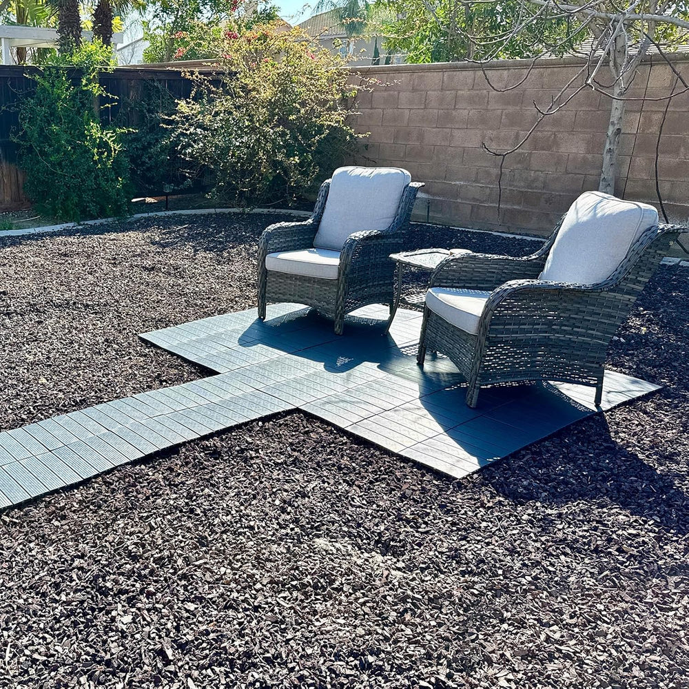60 Pack Plastic Interlocking Deck Tiles, 60 sq. ft Patio Deck Tile, 12"x...