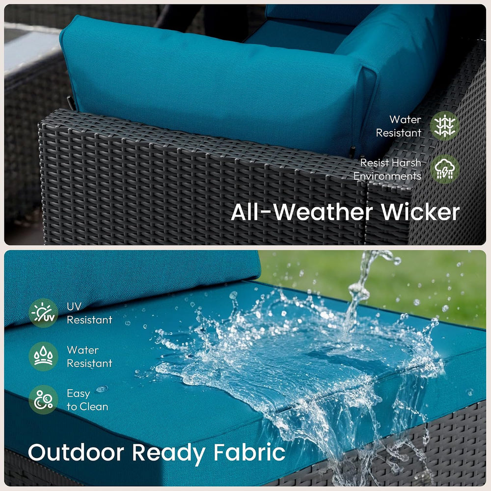 Patio Furniture Set - All-Weather - 7 Piece Patio Outdoor Conversation Set, M...