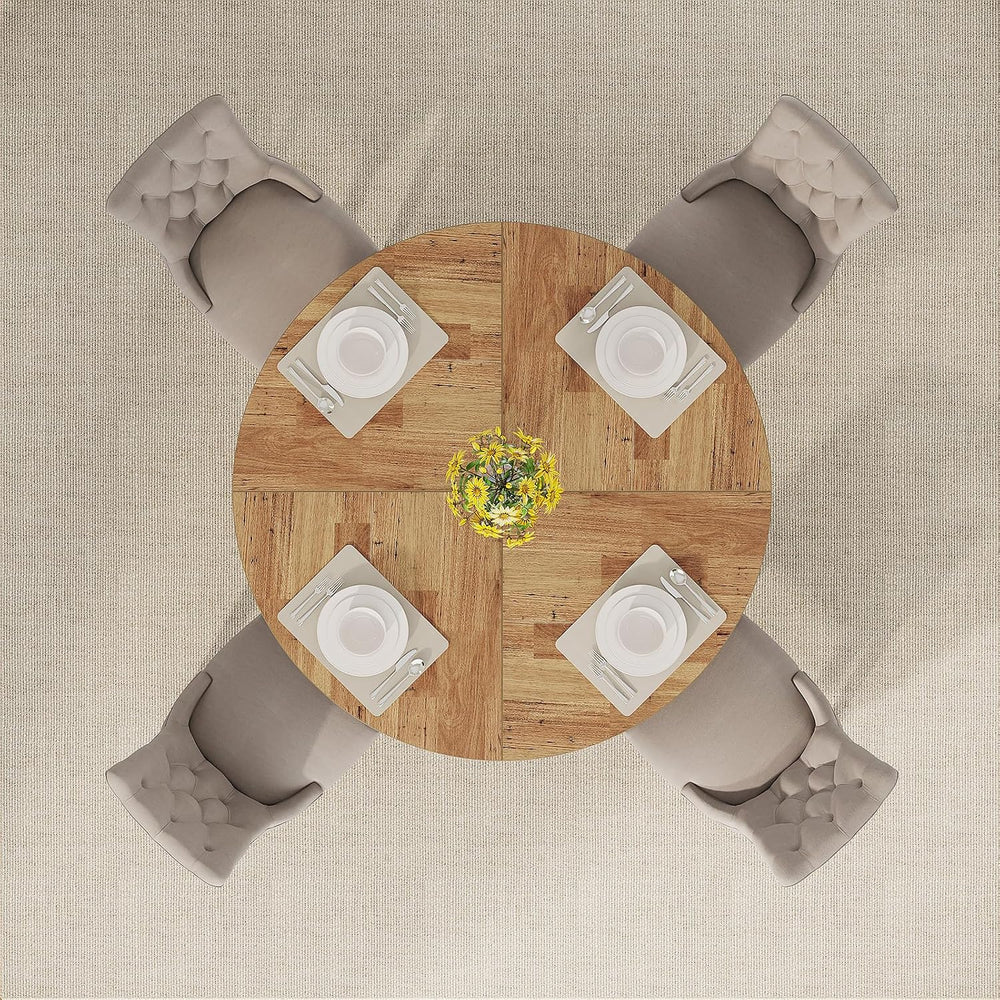 Tribesigns 47 inch Round Dining Table Wood Kitchen Table for Dining Room, 47&...