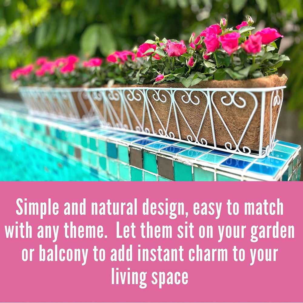 LaLaGreen Wall Hanging Planter - 2 Pack, 30 Inch Deck Railing Planter, Window...