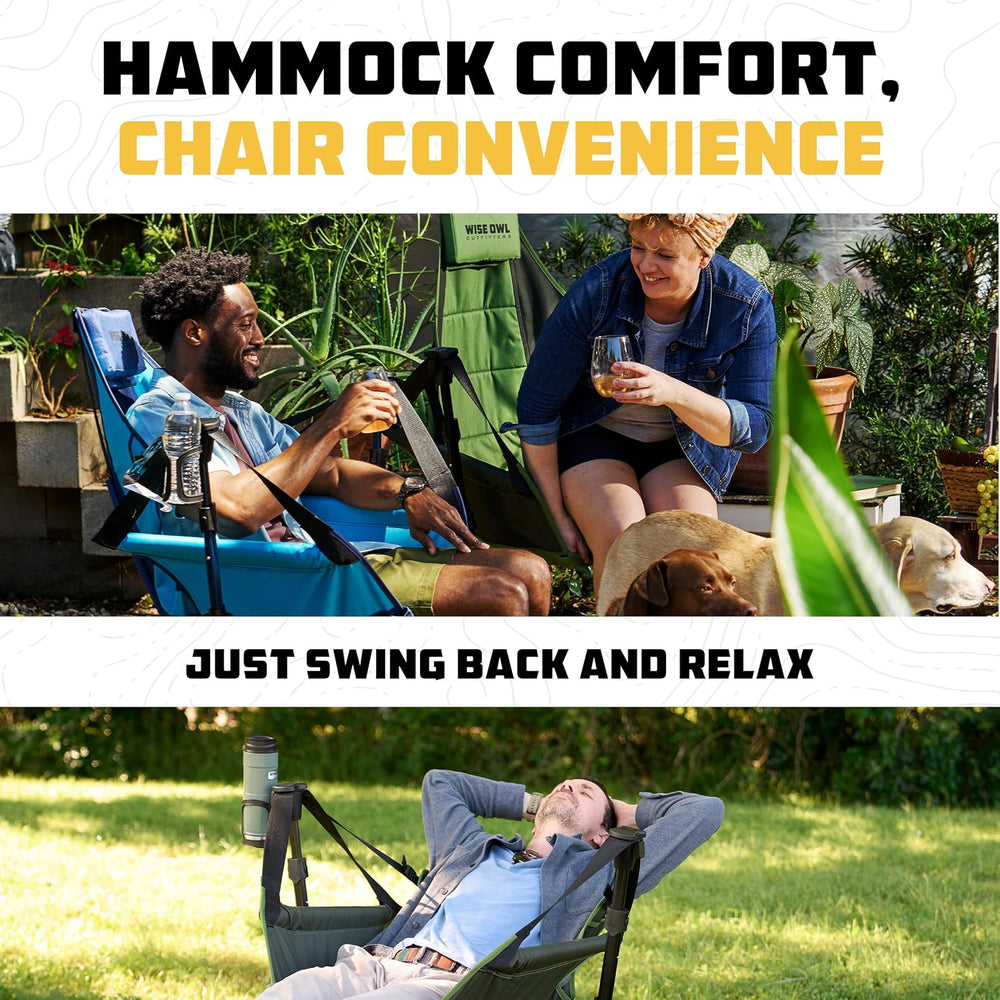 Wise Owl Outfitters Hammock Camping Chair for Adults, Adjustable, Blue