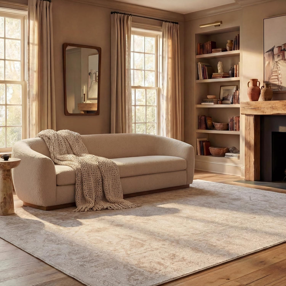 SAFAVIEH Area Rug 12x18 - Reflection Collection - Large - Cream & Ivory, ...