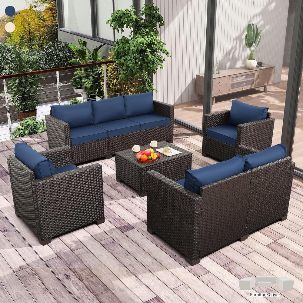 Rattaner Patio Furniture Set 5 Pieces Outdoor Furniture Set Outdoor Couch Cof...