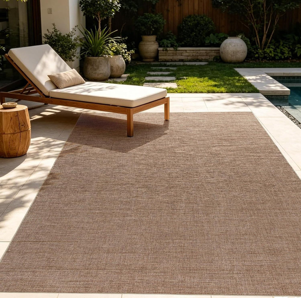 8×10 Easy Jute Rug Washable Rugs Low Pile Outdoor Indoor Farmhouse Neutral No...