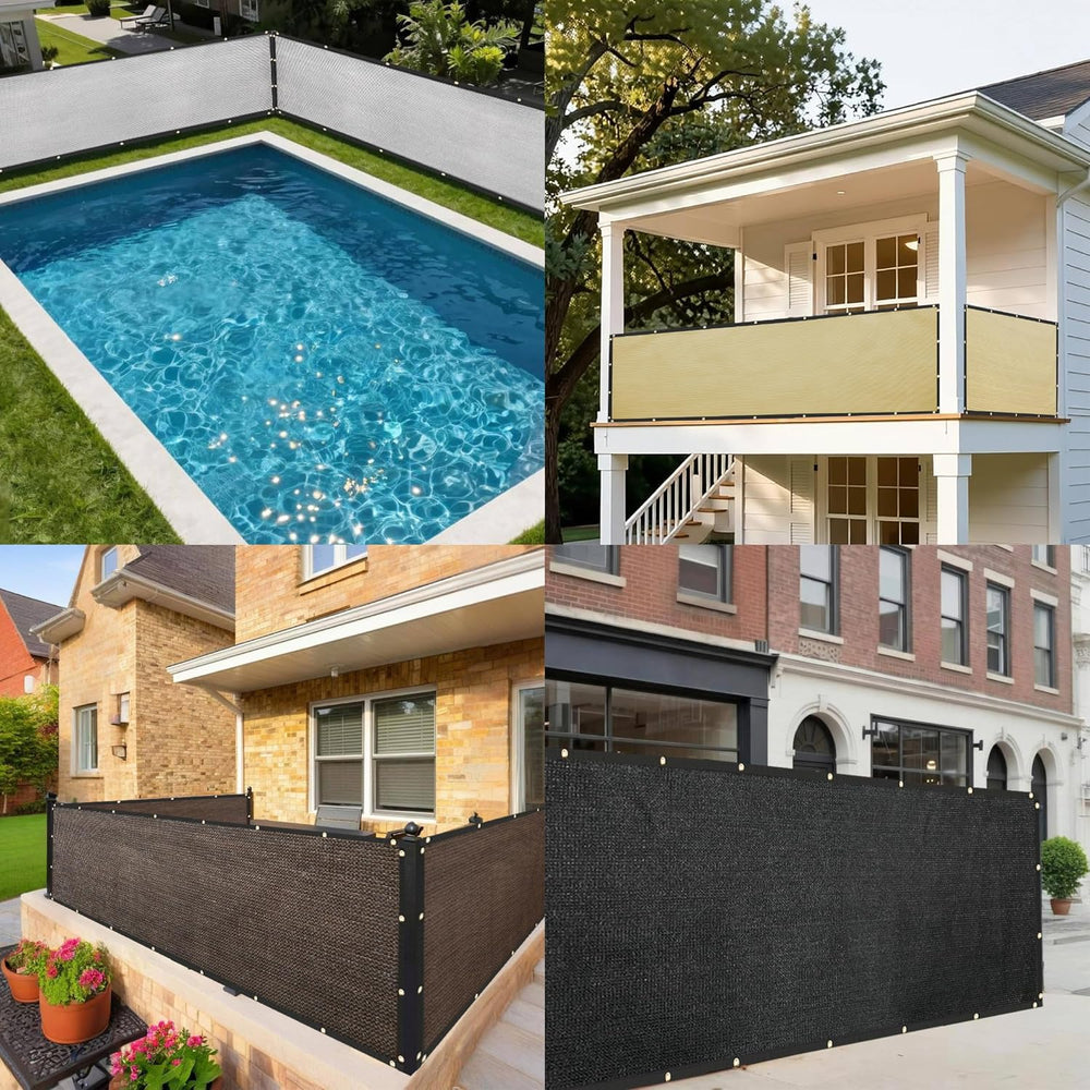 8' x 50' Beige Fence Privacy Screen,with Bindings & Grommets,Heav...
