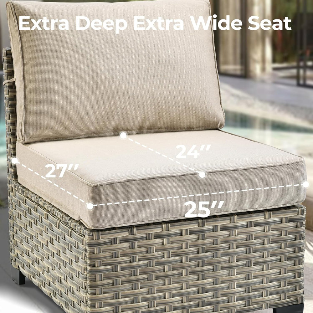 HOOOWOOO Outdoor Sectional Patio Furniture Set with Fire Pit Table,13 Pieces ...