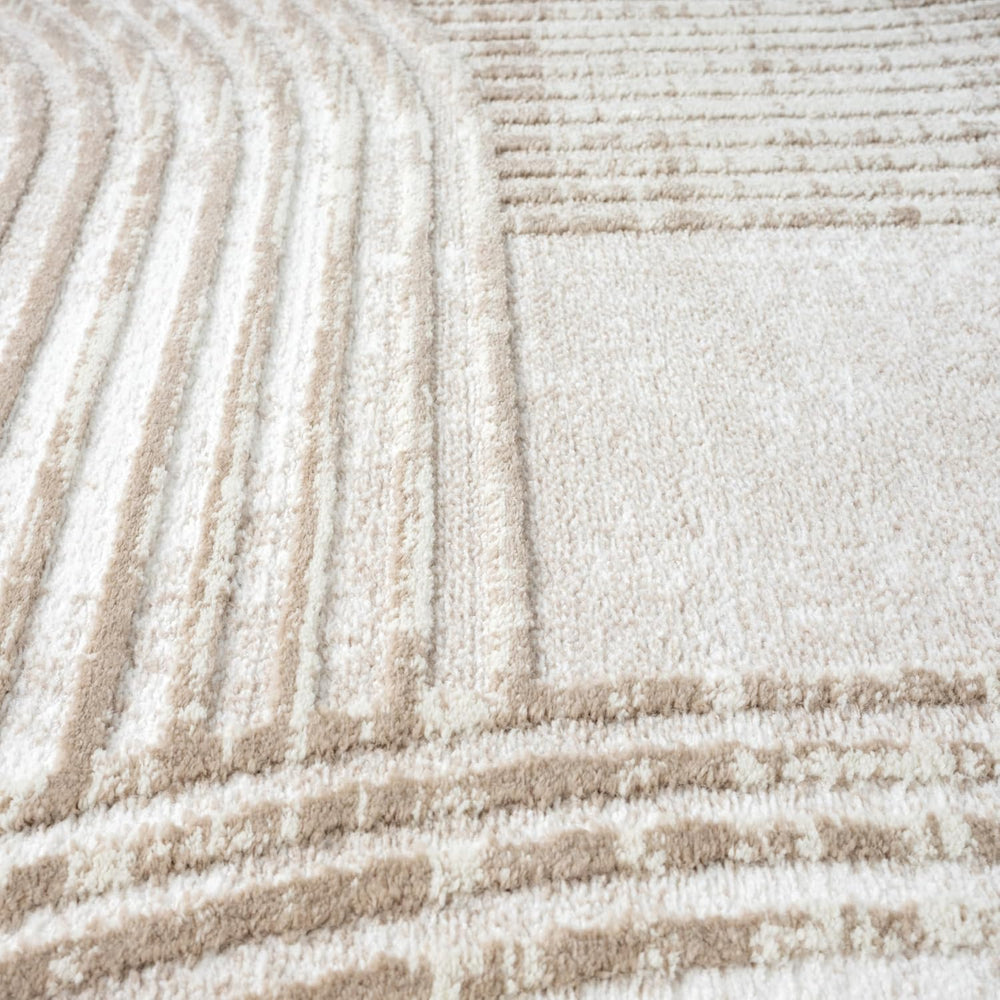 Abani Cream Area Rug for Living Room, Bedroom -Mid-Century Modern- 5' x 8...