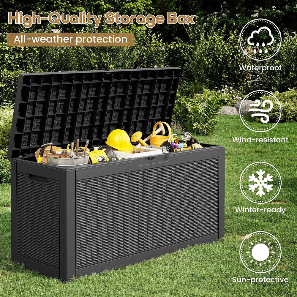 Outdoor Storage Box Waterproof, 80 Gallon Deck Box for Patio Storage