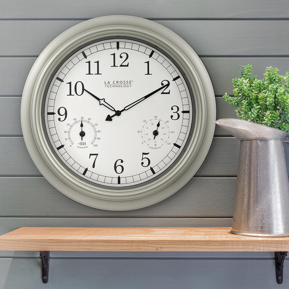La Crosse Technology WT-3181PL-Q Quartz Time Analog Indoor/Outdoor Wall Clock...