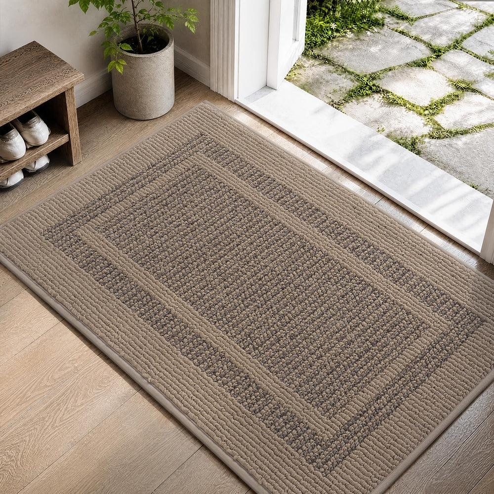 Polypropylene Door Mat Indoor Entrance Home Entryway Rug, Brown 24" x 36...
