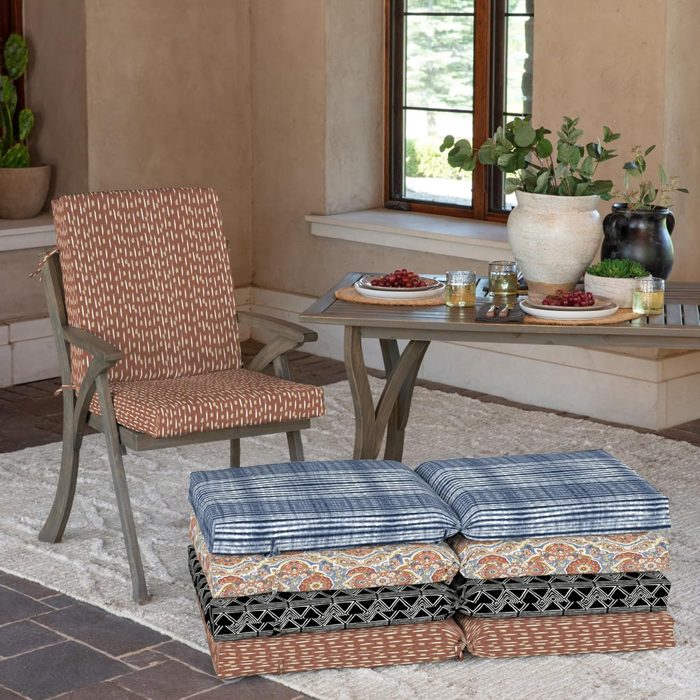 Arden Outdoor Dining Chair Cushion, 20x44, Rust Red Brushed Texture