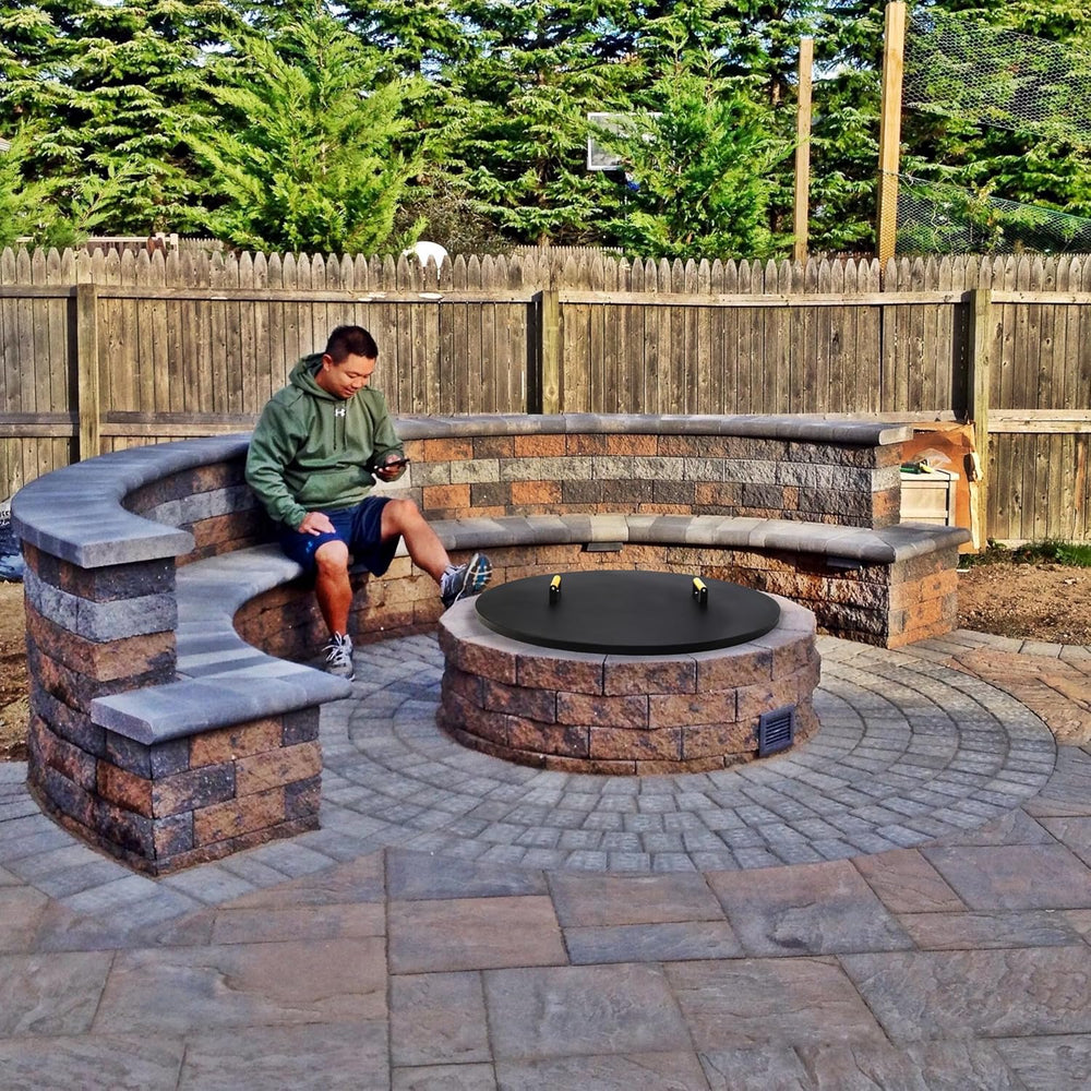 FEBTECH - 35" Round Fire Pit Cover Lid - Fits 32" Fire Pit Fireplac...