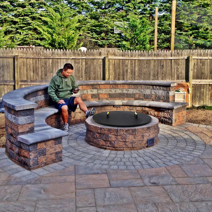 FEBTECH - 35" Round Fire Pit Cover Lid - Fits 32" Fire Pit Fireplace Lid