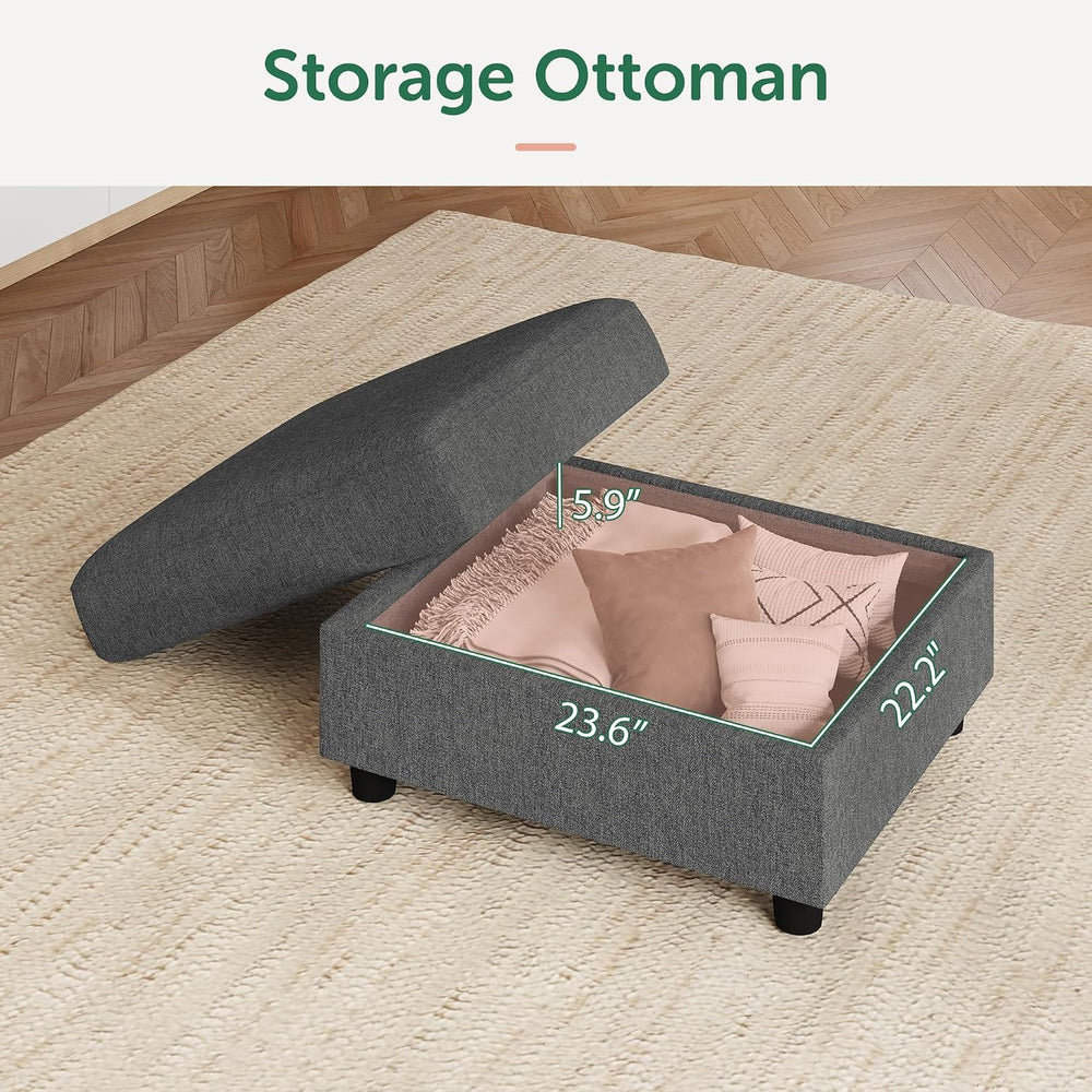 HONBAY Modern Ottoman Coffee Table Foot Stool with Storage for Living Room, L...