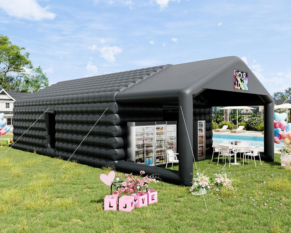 SPECRAFT 39 x 20 x 14 FT Black Inflatable Nightclub Tent with Pavilion