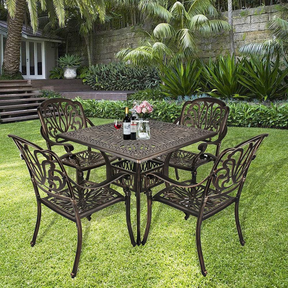 TITIMO 5-Piece Outdoor Patio Dining Set, Cast Aluminum Patio Furniture Set, 4...