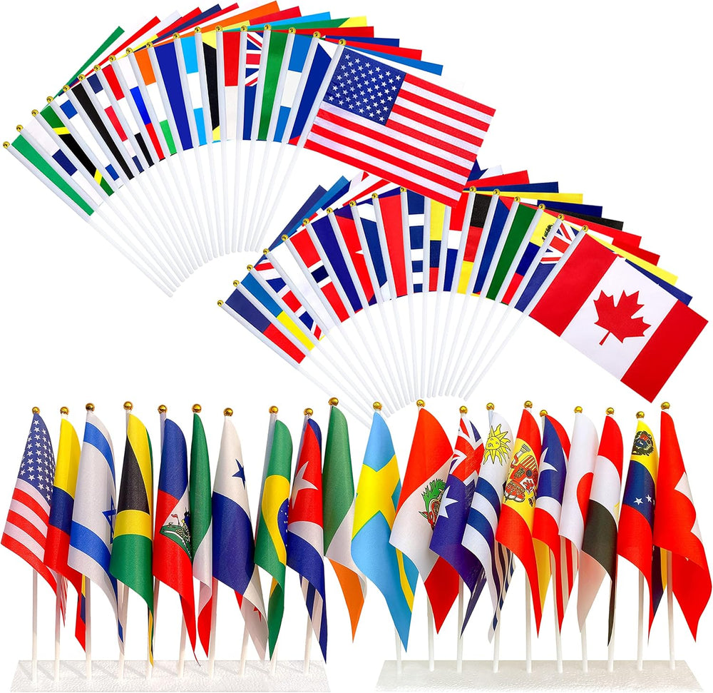 WEITBF 200 Countries International Flags of the World Small Mini Hand Held Fl...