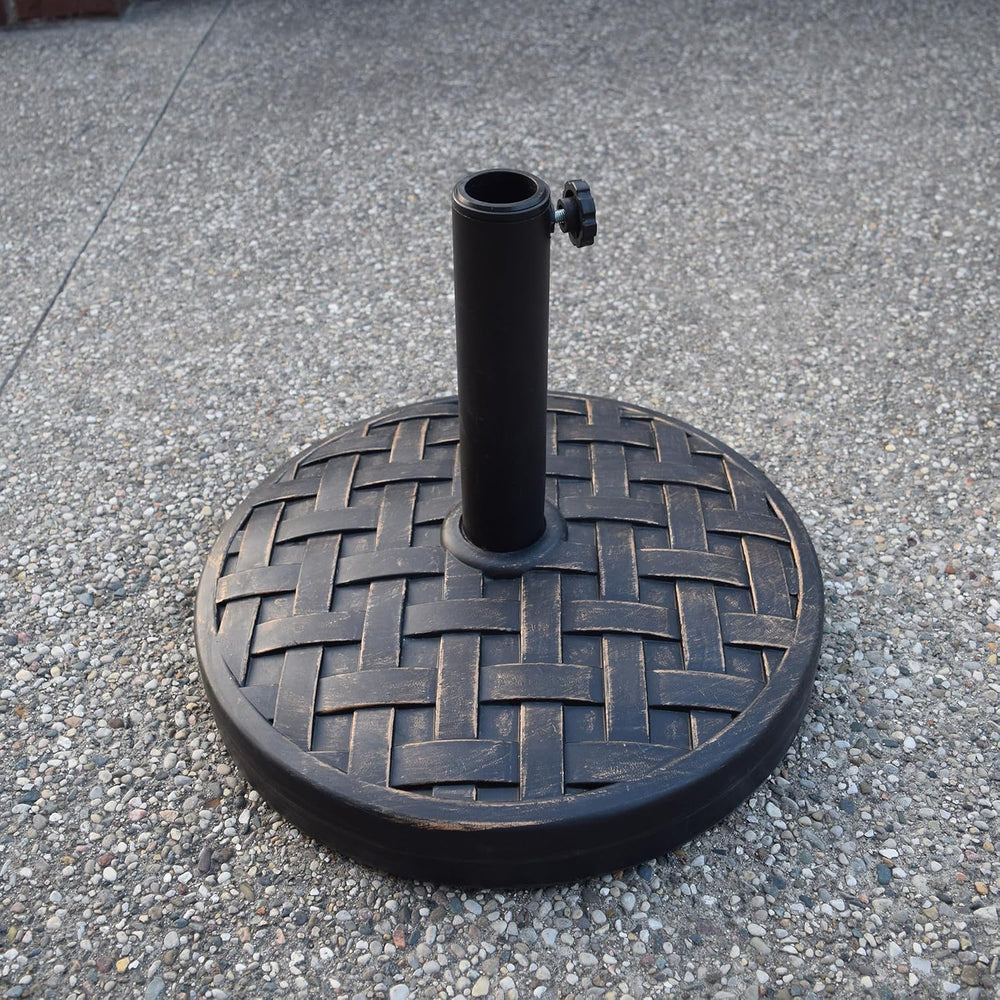 Oakland Living Antique Bronze 40 lb Round Plastic and Concrete Patio Umbrella...