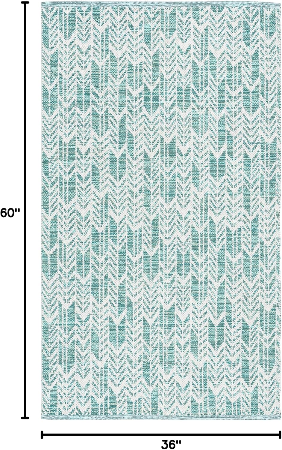 SAFAVIEH Montauk Collection Accent Rug - 3' x 5', Aqua & Ivory, H...