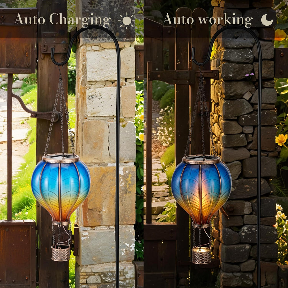 TERESA'S COLLECTIONS 2 Pack Hanging Solar Lantern Outdoor Garden Decor fo...