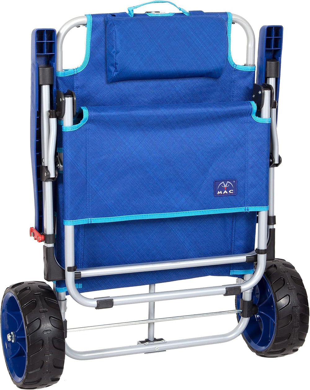 Mac Sports Beach Day Foldable Chaise Lounge Chair with Integrated Wagon Pull ...