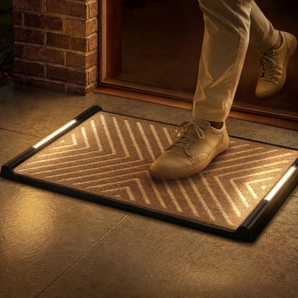 Anji Mountain BriteStep LED Doormat, 32.5x18.5in Pressure Activated Welcome M...