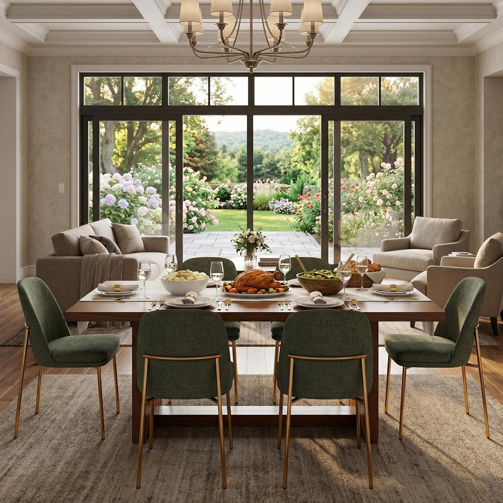 CHITA Modern Dining Chairs Set of 3, Upholstered Dining Chair, Moss Green