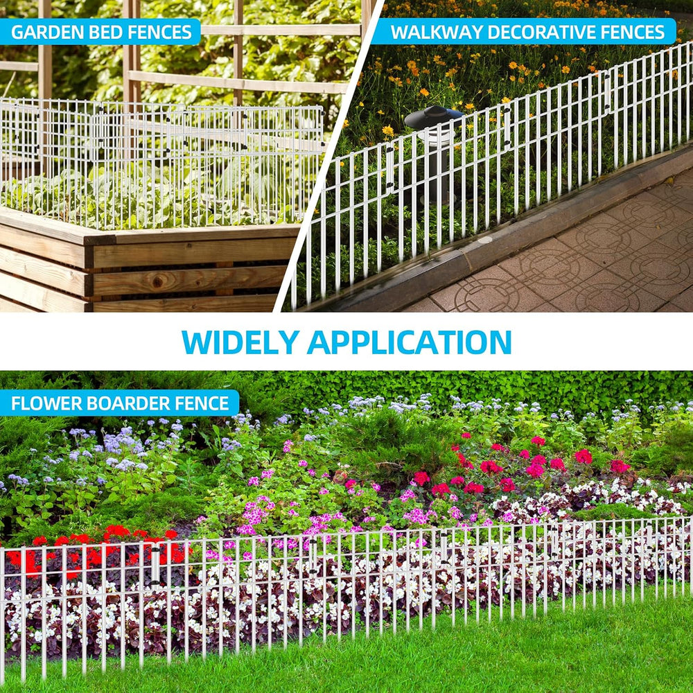 25 Panels Garden Fencing Animal Barrier, 17in (H) X 27ft (L) Dog Dig Fence Ba...