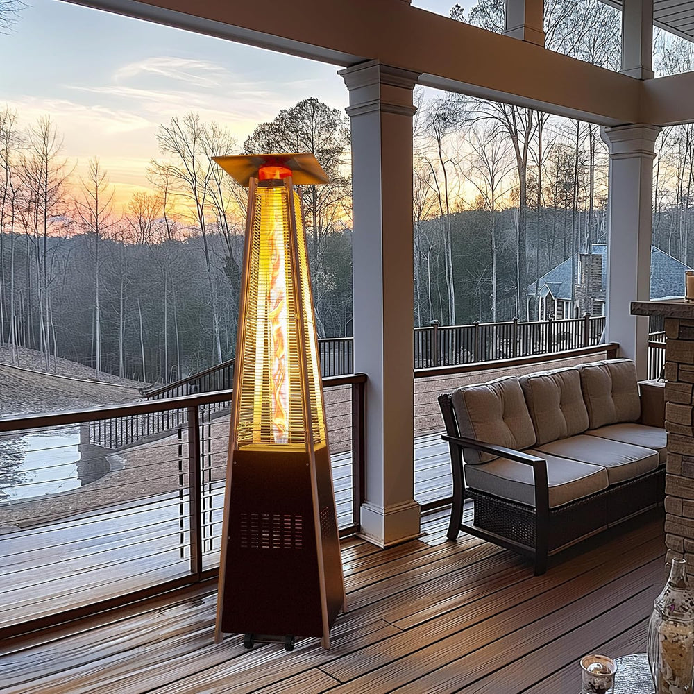 Flame Pyramid Pool Heater, Triple Safety Protection Portable Patio Heater wit...