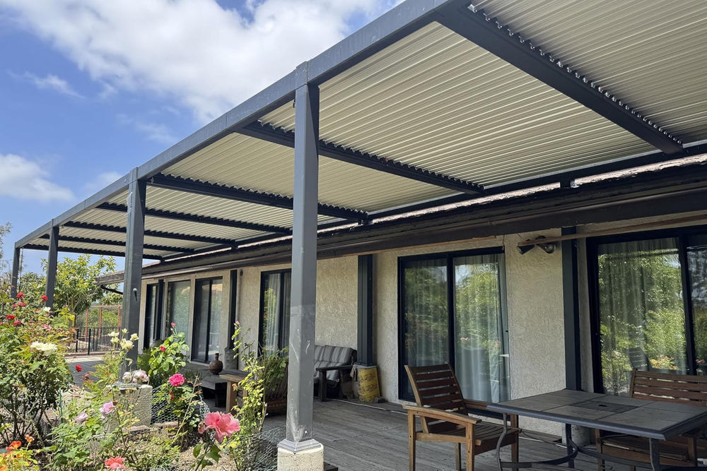 PURPLE LEAF Louvered Pergola 11' × 28' Large Outdoor Aluminum for Patio