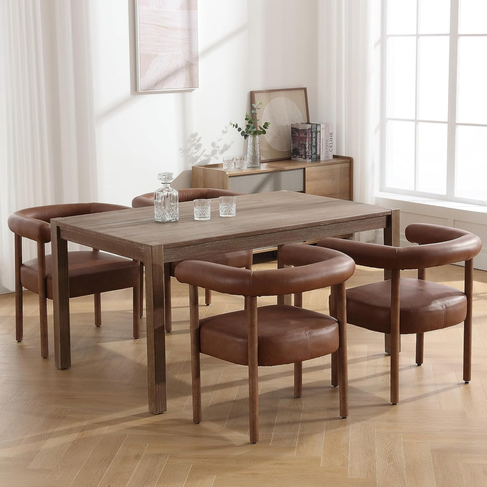 RIVOVA PU Leather Dining Chairs Set of 6, Modern Upholstered Dining Chairs, C...