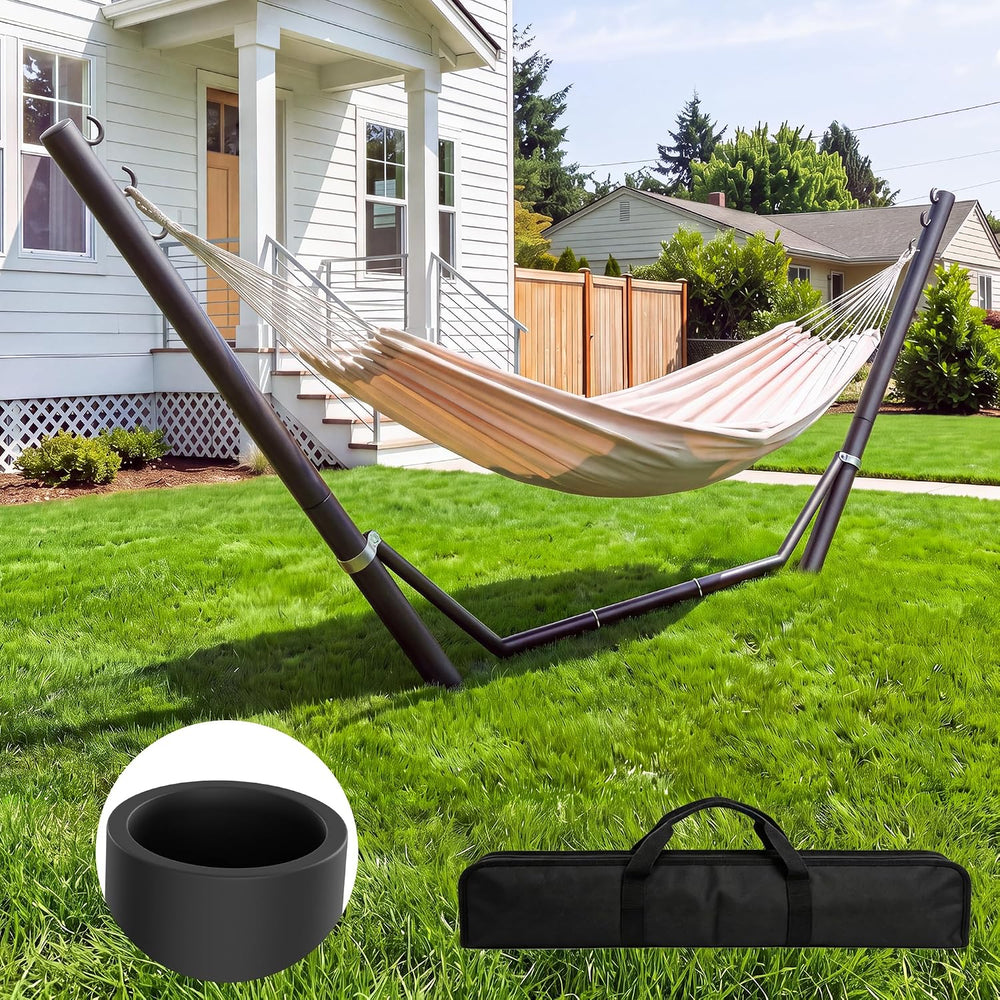 Hammock Stand, 8-12FT, Black, 600lbs, Universal, Weather Resistant