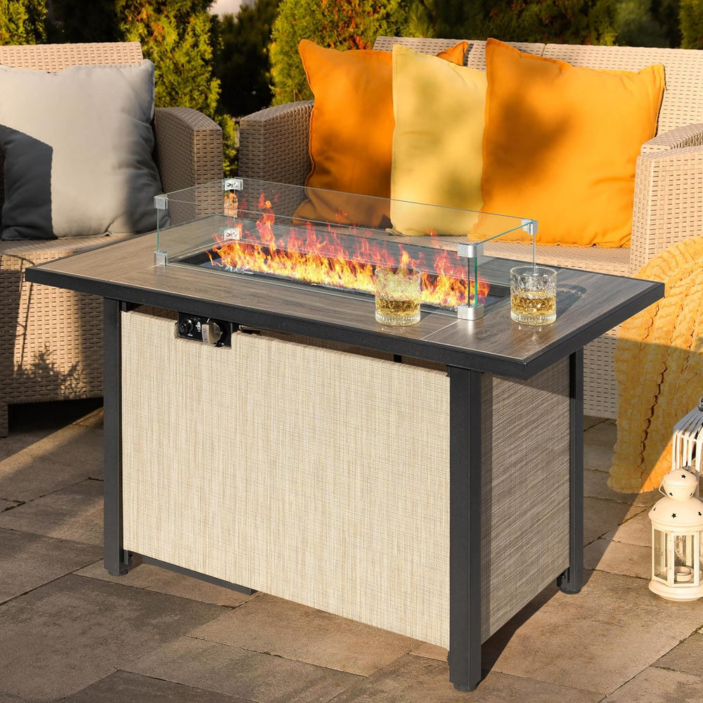 Nuu Garden Tempered Glass Wind Guard for Rectangular Fire Pit Table 29 x 10 x...