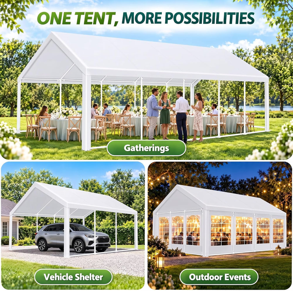 TOOLUCK 20x30 Outdoor Party Tent Heavy Duty Waterproof Canopy Shelter with 8 ...